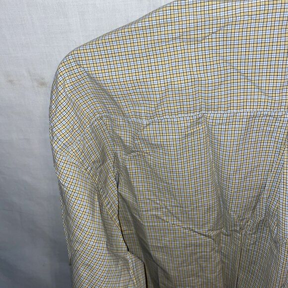 Brooks Brothers 346 Men’s Dress Shirt Size Large Yellow Blue Striped Business - Picture 11 of 12